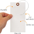 SmartSign 6.25 x 3.125 inch Blank White Shipping Tags - Image 3