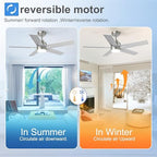 52 inch brushed nickel ceiling fan with light shown in use