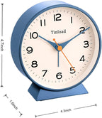 Tinload 4.5" Battery Operated Retro Analog Alarm Clock, Small Silent Bedside - Image 4