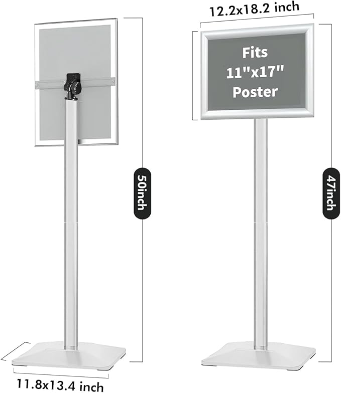 INNOVSIGN 3Packs Heavy Duty Adjustable Pedestal Poster Sign Stand, 11x17 - Image 6