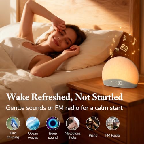 housbay sunrise alarm clock with bluetooth speaker &, side view