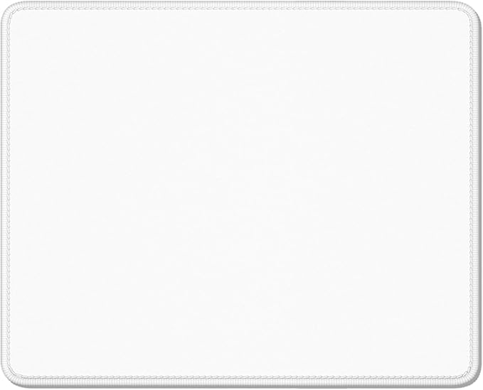 Auhoahsil White Mouse Pad, 12 x 10 Inch Square Mousepad, 3mm Thick Rubber Mouse by Auhoahsil