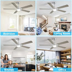 depuley 52-inch ceiling fan with light: nickel ceiling on a desk or shelf