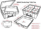 artbin 6899az super satchel double deep with lift-out, close-up detail