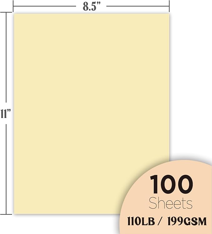 Cream Cardstock Paper, 110lb/199gsm Heavy Cardstock, Colored Multi-Purpose paper - Image 2