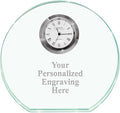 Crown Awards Personalized Jade Horizon Crystal Clock – Premium Jade Crystal by CrownAwards