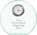Crown Awards Personalized Jade Horizon Crystal Clock – Premium Jade Crystal by CrownAwards