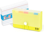 H4D 3x5 Index Card Case with 100 Heavyweight Ruled Index Cards and Dividers by H4D