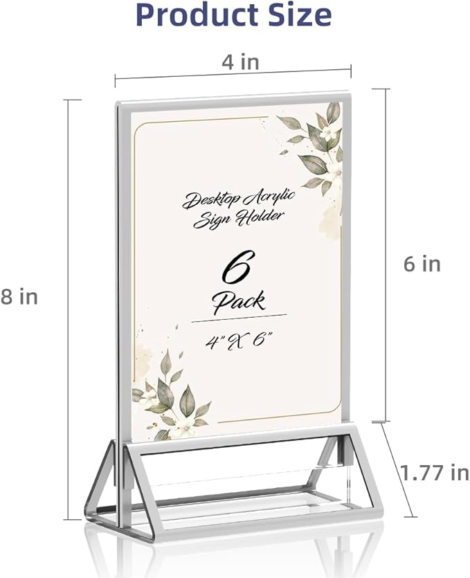 PPH-Sisy Clear Acrylic Sign Holder 4X6 - Image 2