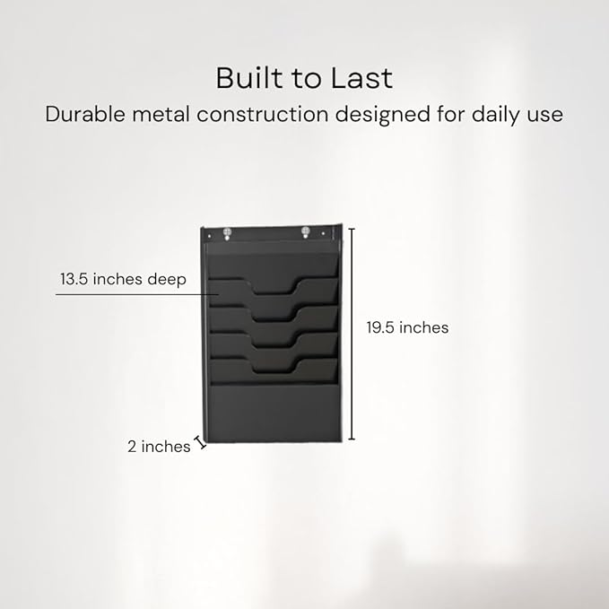 MAXXBUILD 4 Tier Wall Mounted File Organizer, Metal Task Rack - Image 3