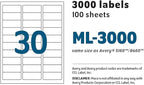 MACO ML3000 White Laser/Inkjet Shipping & Address Labels, 1 x 2 5/8 - Image 6