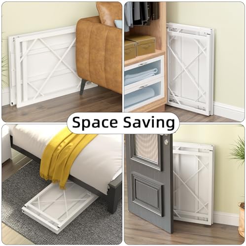 Elephance Folding Desk Writing Computer Desk for Home Office No-Assembly | Study Office Desk,Foldable Table for Small Spaces,31.5 Inch,White