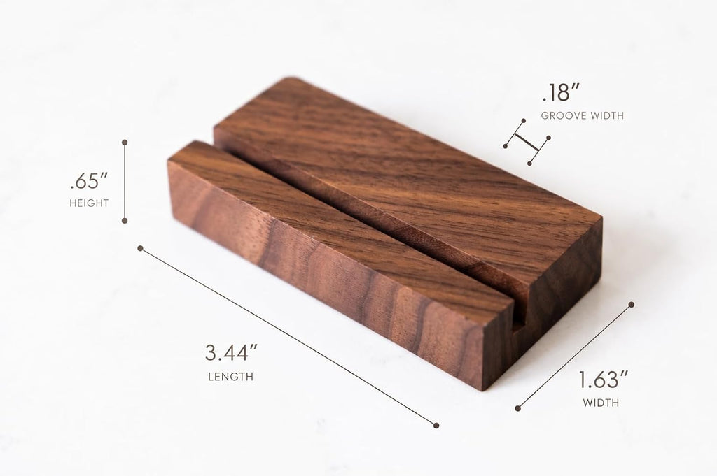 (2 Pack) Wood Calendar Stands - Desk Calendar Base - Wooden Block - Monthly Desk Card Refill Holder - Office Home Gift Decor (Black Walnut Wood)
