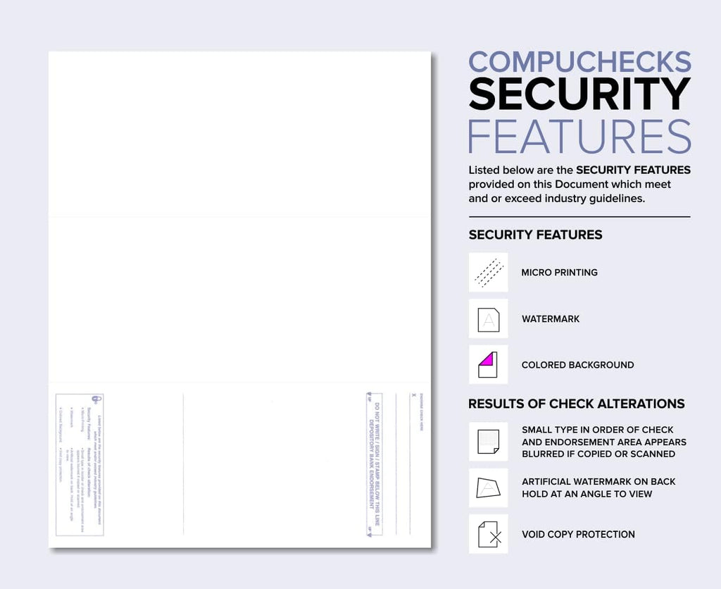 compuchecks 500 blank check stock paper, check on shown in use