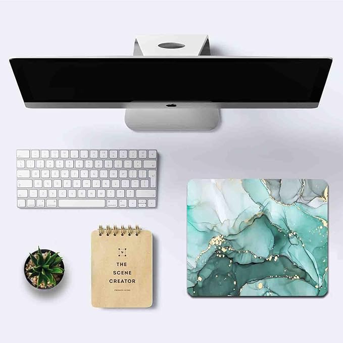 IMAYONDIA Turquoise Marble Mousepad, Computer Mouse Pad Teal, Luxury Swirl Mice - Image 6