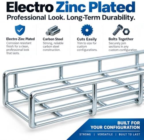 Quest Manufacturing Wire Mesh Cable Tray, 10ft x 12in W x 2in H, 30 Pack