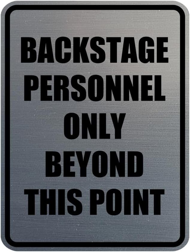 Portrait Round Backstage Personnel Only Beyond This Point Door or Wall Sign by SignsByLITA