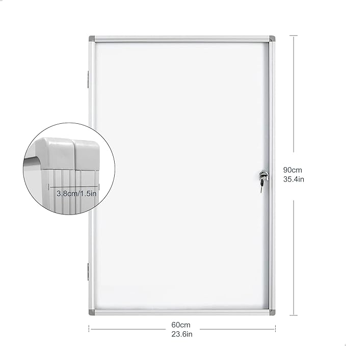 BEST BOARD Lockable Magnetic Enclosed 36x24 inches Dry-Erase whiteboard - Image 2