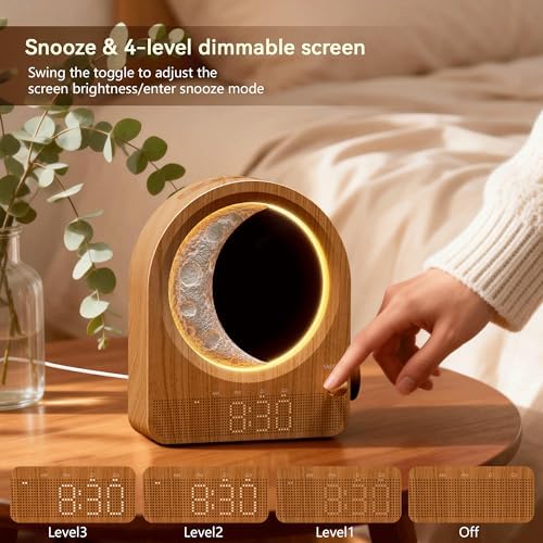 blonbar dual alarm clock for heavy sleepers, dimmable, package contents