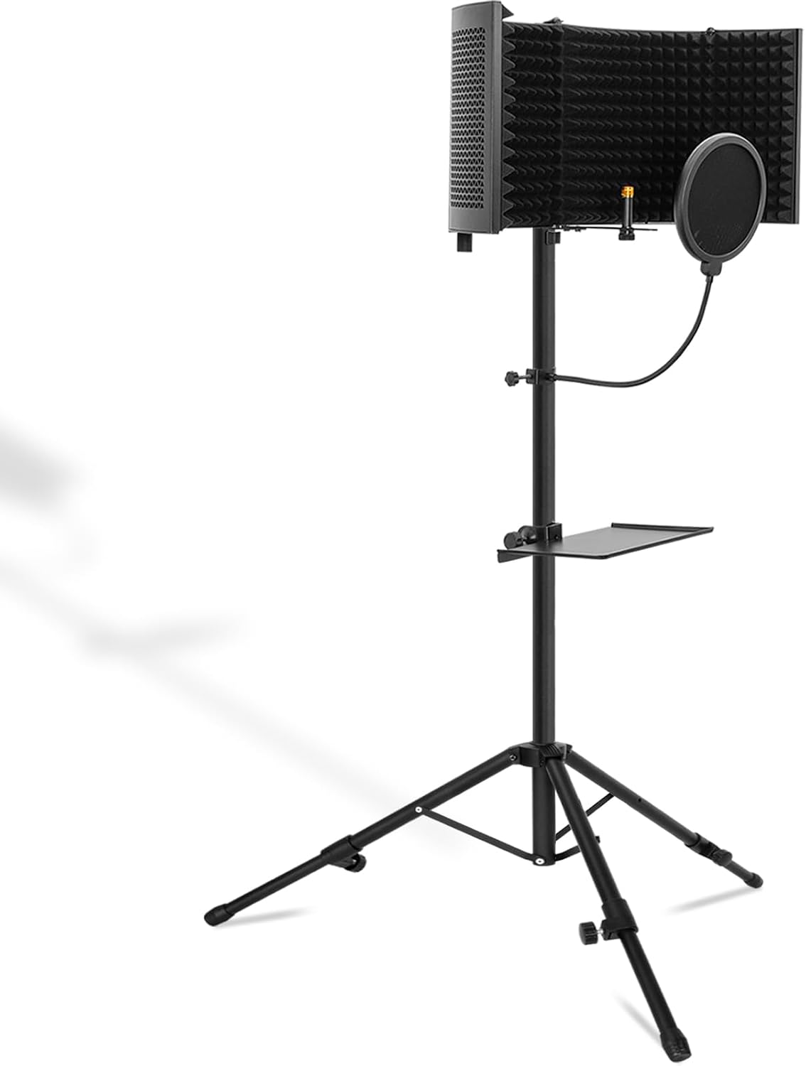 microphone isolation shield with stand curved panel, foldable, main product view