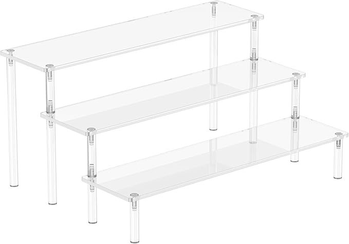 Aredpoook Acrylic Display Risers, 3 Tier Perfume Organizer Stand, Large Shelf by Aredpoook