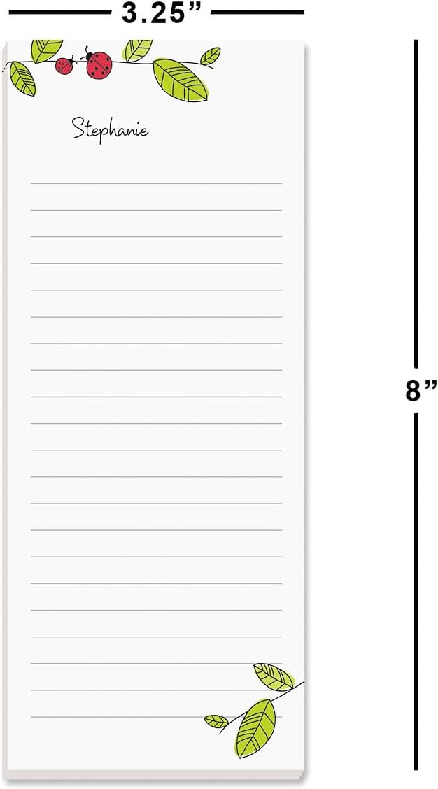 Current Ladybugs Personalized Notepads – Set of 3, 50-Sheet Lined Paper Pads - Image 2
