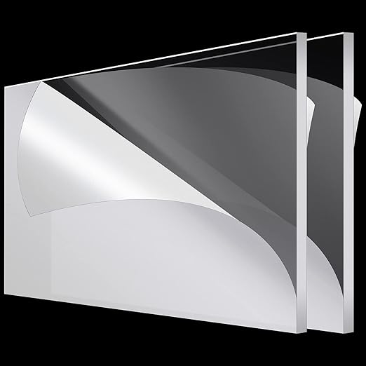 Roowest 2 Pcs 24 x 48 Inch, 1/8 Inch Thick Clear Acrylic Plexiglass Sheets by Roowest