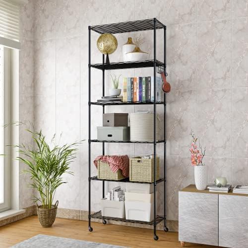 Himimi 6-Tier Storage Shelf Units, Adjustable Wire Shelving - Image 2