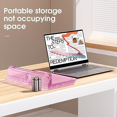 Pink Acrylic Dual Monitor Stand Riser，Adjustable Length Angle for 2Monitors