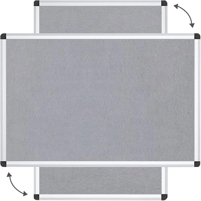 VIZ-PRO Notice Board Felt Gray, 36 X 24 Inches - Image 2