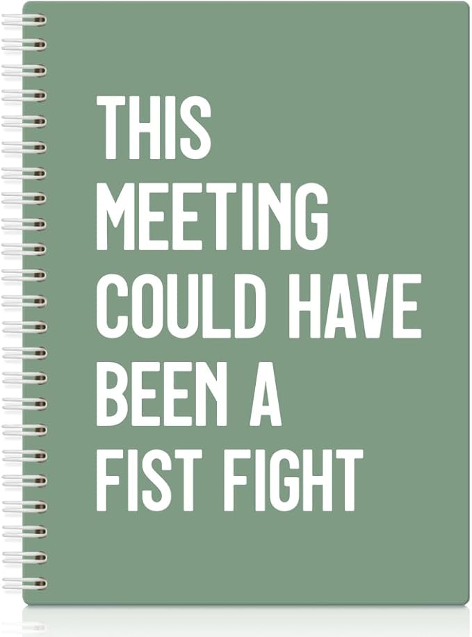 XQLZY This Meeting Could Have Been A Fist Fight Green Spiral Notebook, Funny by XQLZY