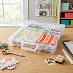 artbin 12 x 12 craft organizer with handle on a desk or shelf