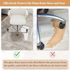 [Tempered Glass] 30" x 48" Glass Office Chair Mat for Carpet | 1/5" Thick Crystal Clear Heavy Duty Hard Floor Mat with Round Corner and Polished Edge, Resist Scratching Cracking Curling