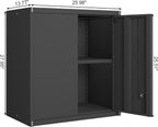 greatmeet locking metal garage wall cabinet with doors, close-up detail