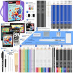 drawing set sketching kit, pro art supplies sketch, close-up detail