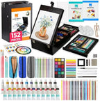 colour block 152-piece wooden easel art supplies set, main product view