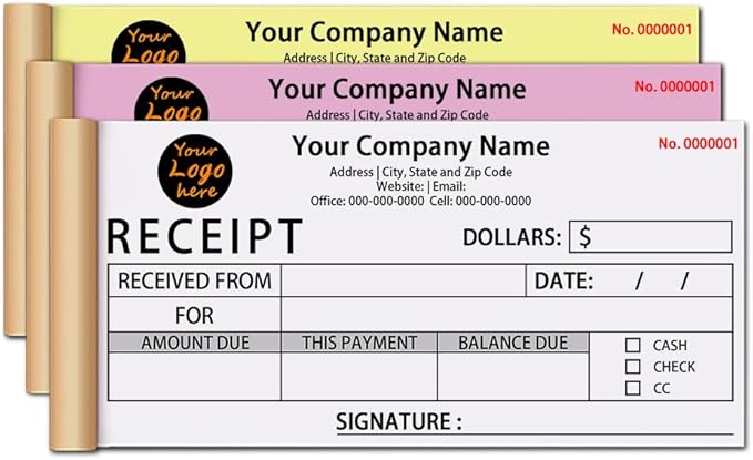 Personalized Invoice Book Custom 2 Part/3 Part Receipt Book Quote Estimate by BFHEFGSUU