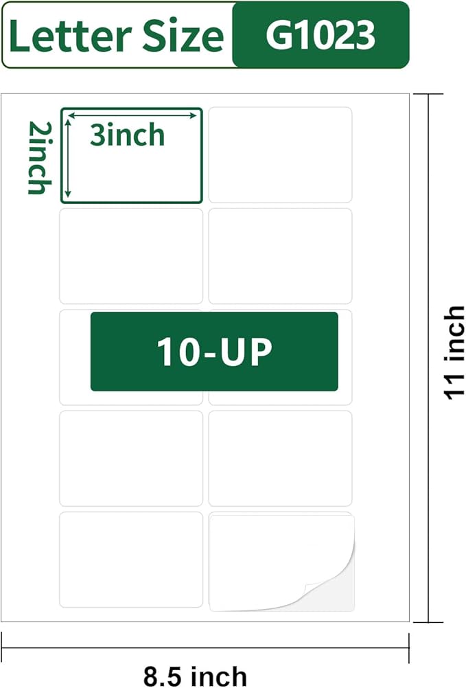 Gemsroyal 2"×3" Address Labels Printable, 3×2 inch White Matte Shipping Label - Image 2