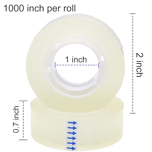 OWLKELA 12 Rolls Transparent Tape Refills, All-Purpose Transparent Glossy Tape - Image 3