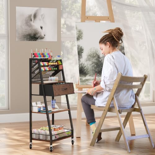 homsorout 3 tier rolling cart - metal utility, package contents