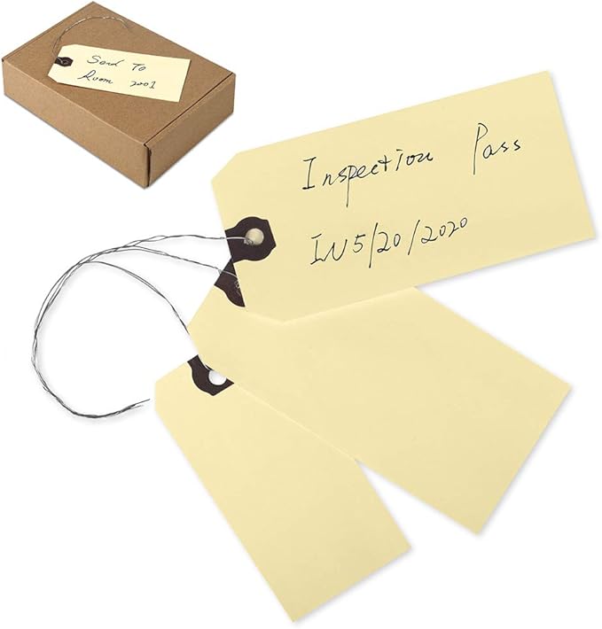 INNOVART Shipping Tags Double Wired 3 3/4" x 1 7/8", Manila Wire Tag - Image 2