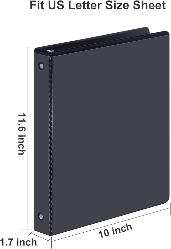3 Ring Binder 1 Inch, ViVin Sturdy 1"-Round Ring Binder - Image 2