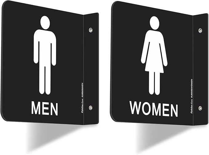 Faittoo Restroom Sign, Bathroom Signs, 6 x 6 Inches Acrylic Sign, by Faittoo