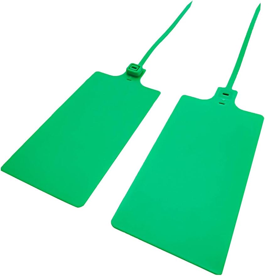 Blank Waterproof Plastic Tags Marker Ties Large Labeling Tags 2.28"×3.94" Green - Image 3