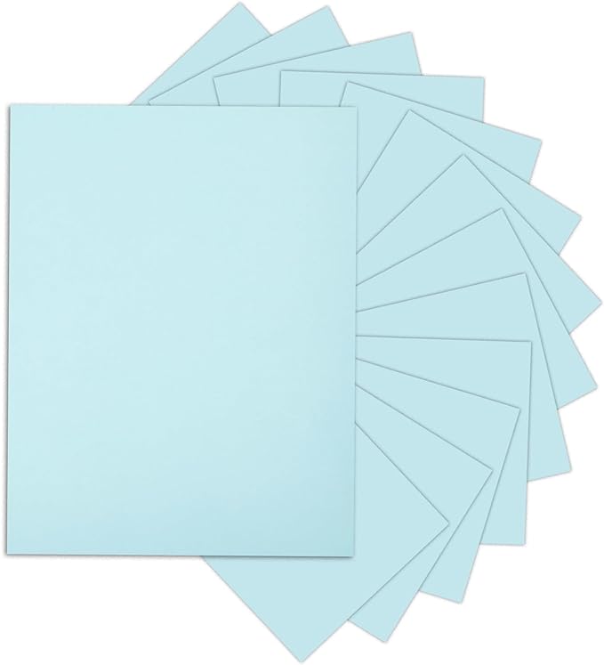 24 Sheets Light Blue Cardstock 8.5 x 11 Pastel Paper, Goefun 80lb Card Stock by Goefun