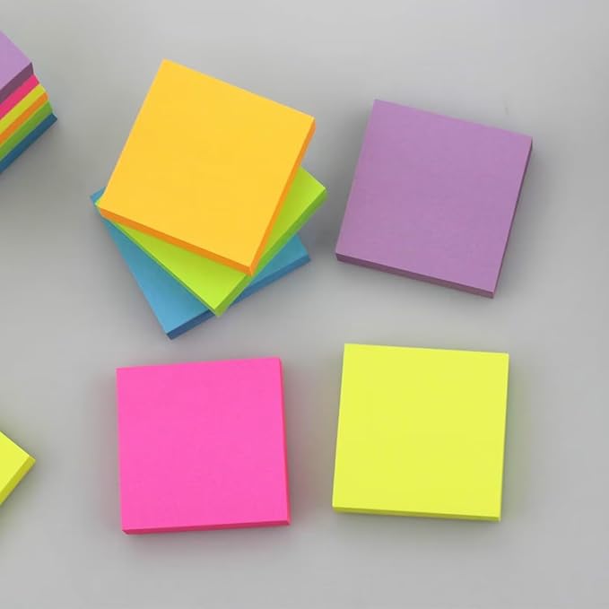 Early Buy Sticky Notes 2 x 2 Self-Stick Notes 6 Bright Color 12 Pads, 100 - Image 4