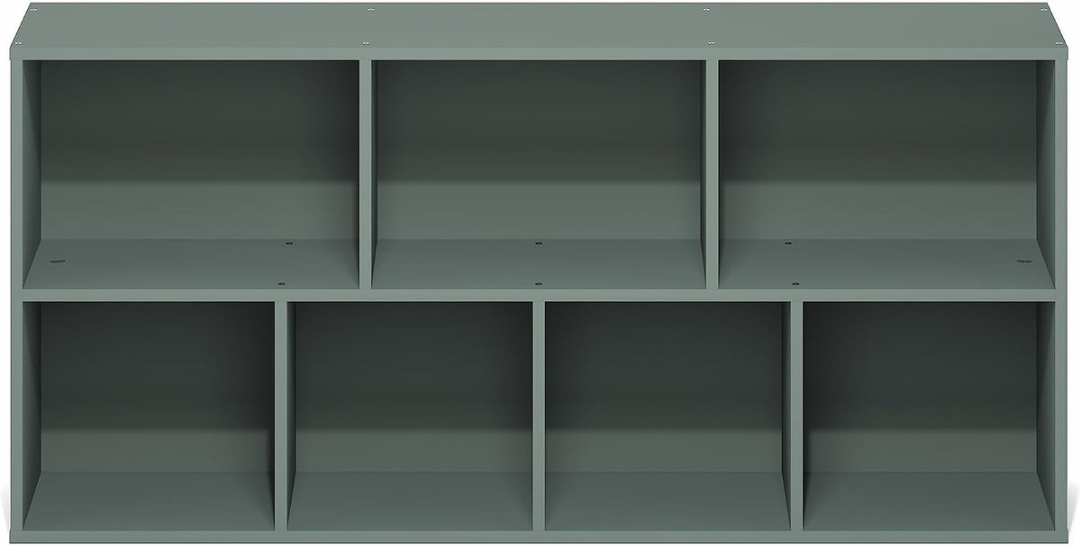 Furinno LUDER Book Shelf, 7-Cube Bookshelf, Bookcase with Open Shelves, 9.4 x...