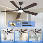 ceiling fans with lights, 52 inch modern ceiling, package contents