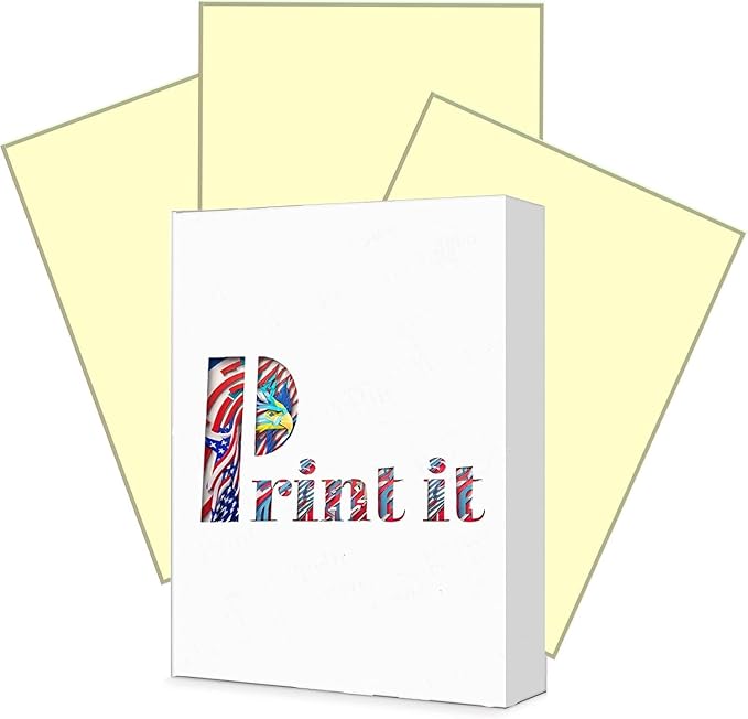 Print It - Vellum Bristol Colored Cardstock Cover Paper, 67 Lb, 8.5" X 11” by Unknown