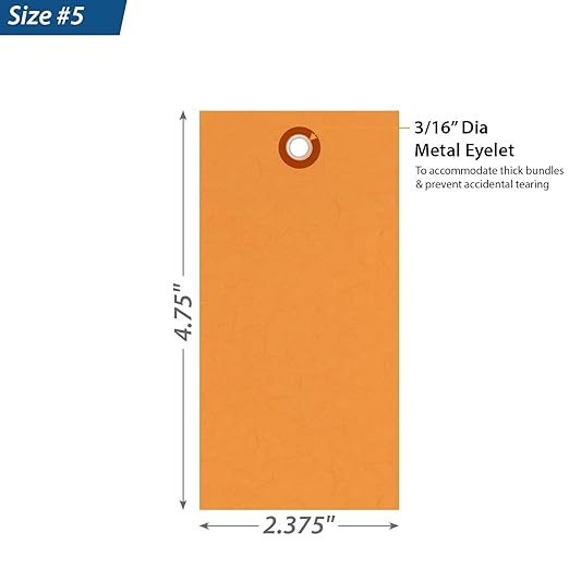 SmartSign 4.75 x 2.375 inch “Orange” Blank Tyvek Shipping Tags - Image 3
